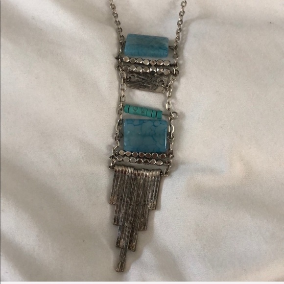 Long Blue/Silver Necklace - Picture 2 of 2